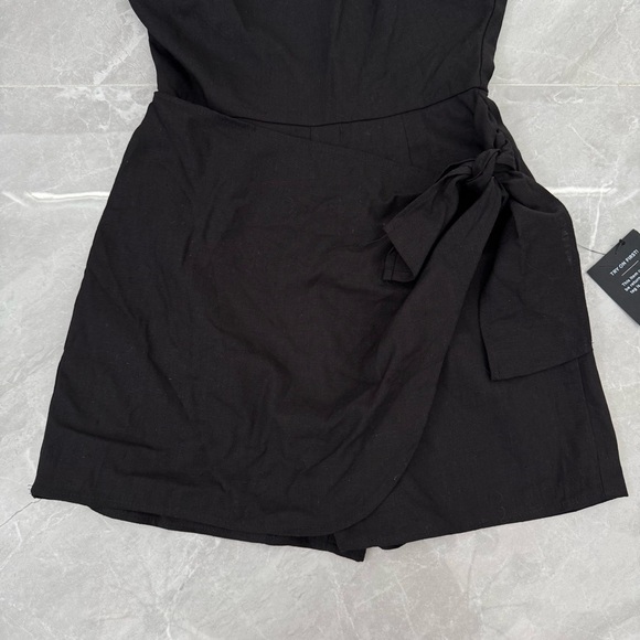 Women’s Lulus Tie and Low One Shoulder Knotted Skort Romper Linen Blend Small - Picture 5 of 16